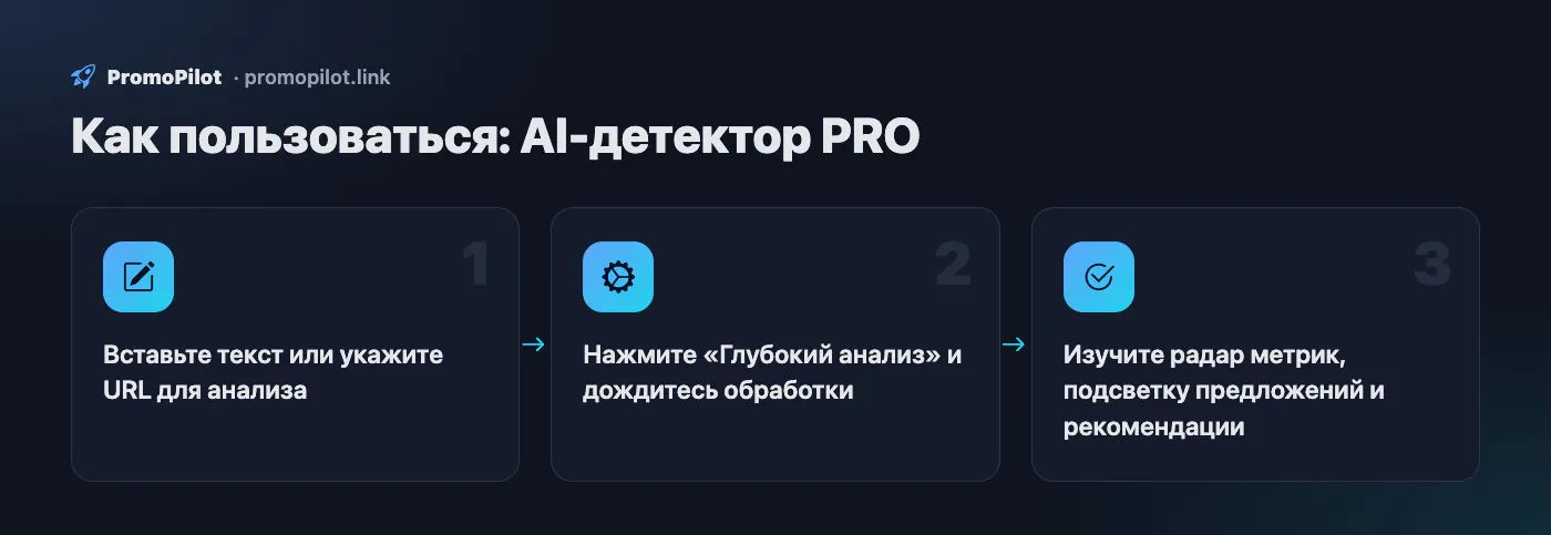 Схема: Как пользоваться — AI-детектор PRO