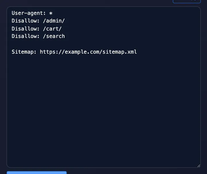 Generator robots.txt — wynik: robots.txt dla example.com