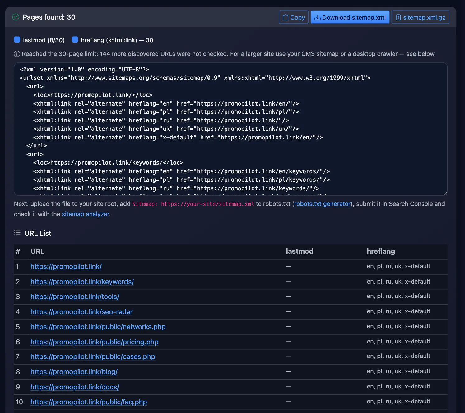 Free XML Sitemap Generator result: Pages found: 30 Copy Download sitemap.xml sitemap.xml.gz
