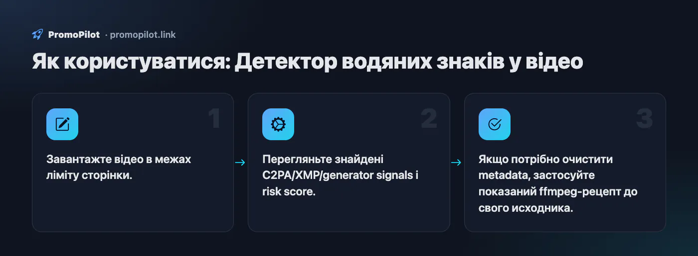 Схема: Як користуватися — Детектор водяних знаків у відео