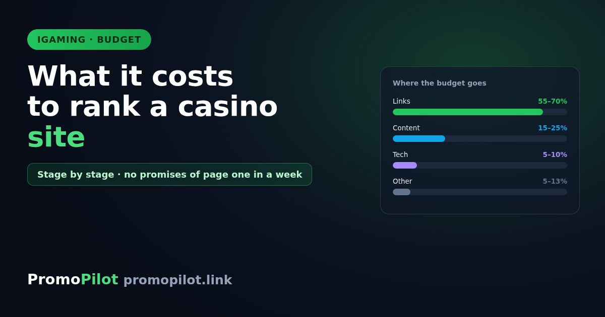 What it costs to rank a casino site: a stage-by-stage budget breakdown