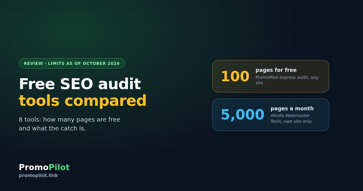 Free SEO audit tools compared: 8 services and their real limits (2026)