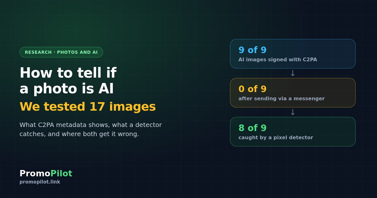 How to tell if a photo is AI-generated: we tested 17 images, C2PA metadata and a detector (2026)
