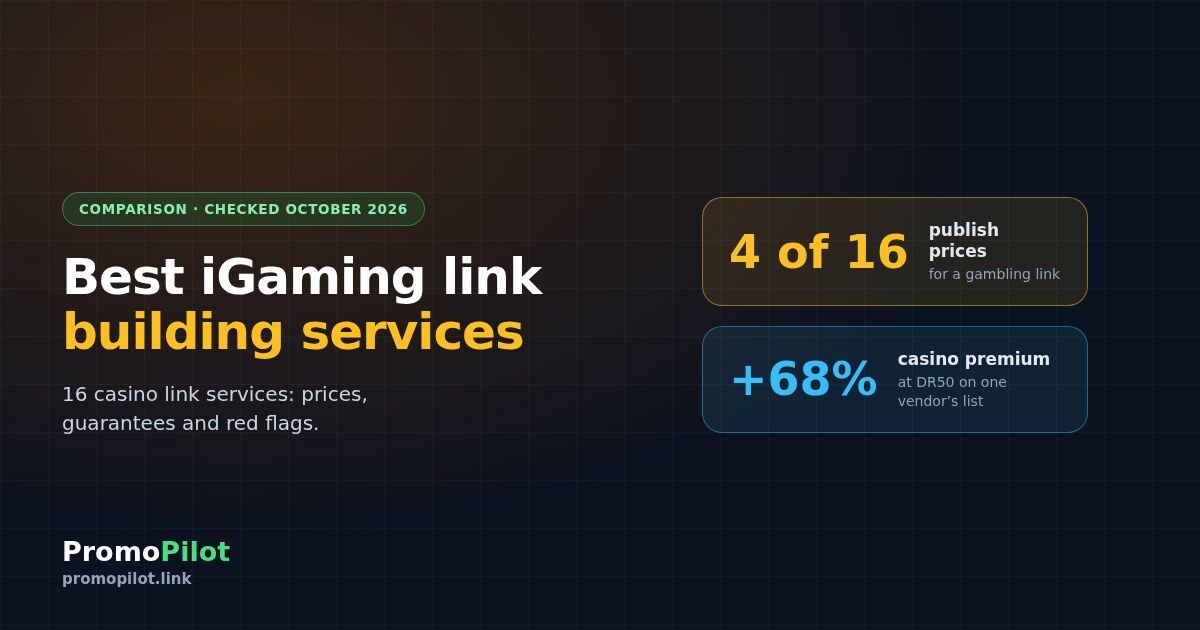 Best iGaming and casino link building services in 2026: 16 checked, prices and red flags