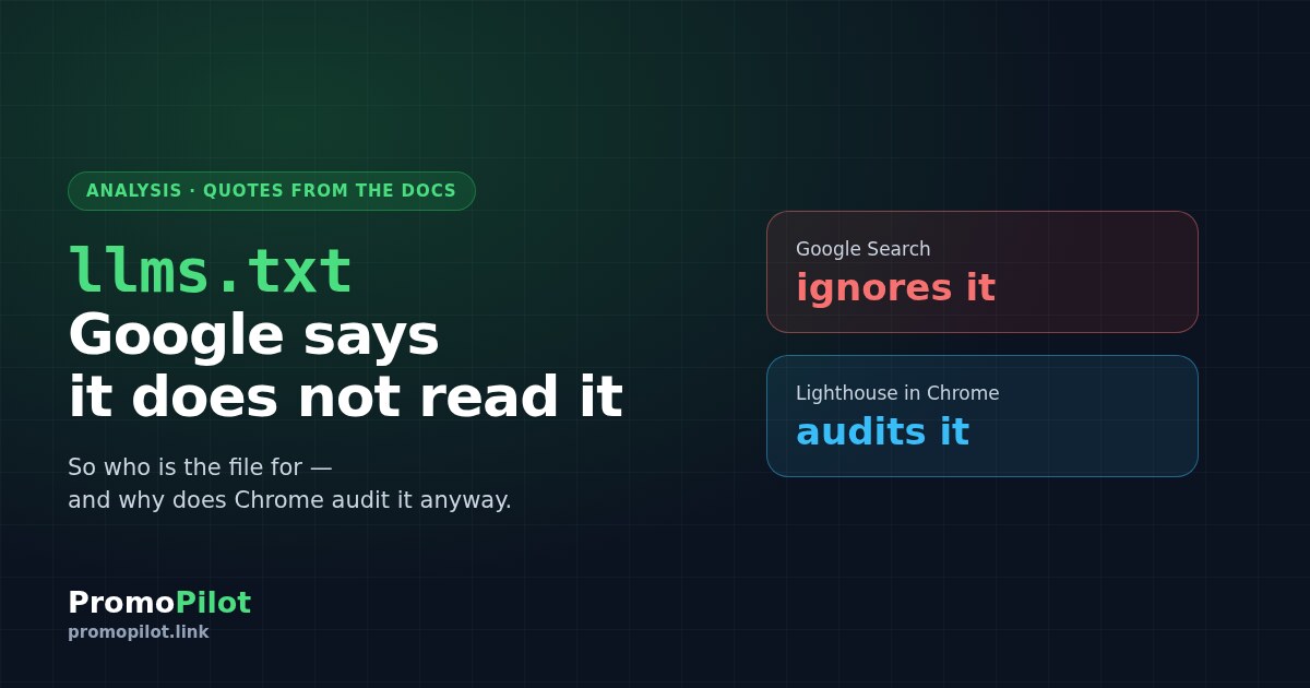 llms.txt: Google says it does not read it. So who is the file for