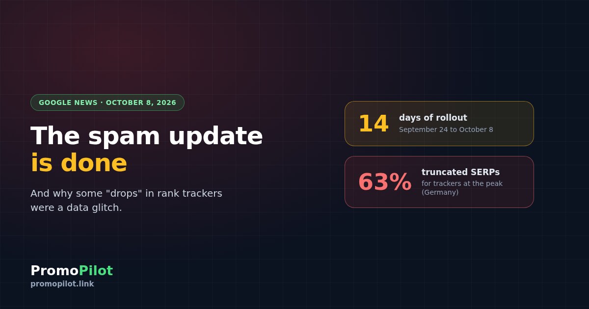 Google’s spam update is done: how to tell a penalty from a rank tracker glitch