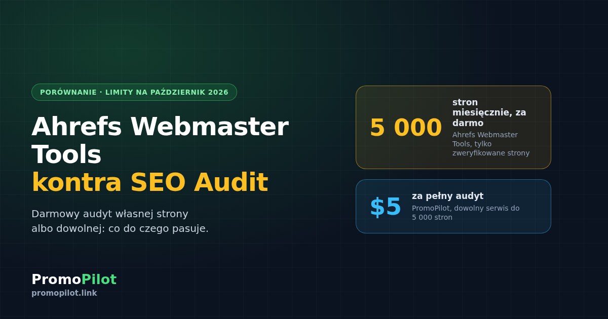 Alternatywa dla Ahrefs Webmaster Tools: darmowy audyt SEO bez weryfikacji czy AWT? (2026)