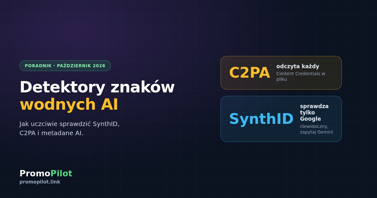 Detektor znaków wodnych AI: jak sprawdzić SynthID, C2PA i metadane obrazu, wideo i audio (2026)