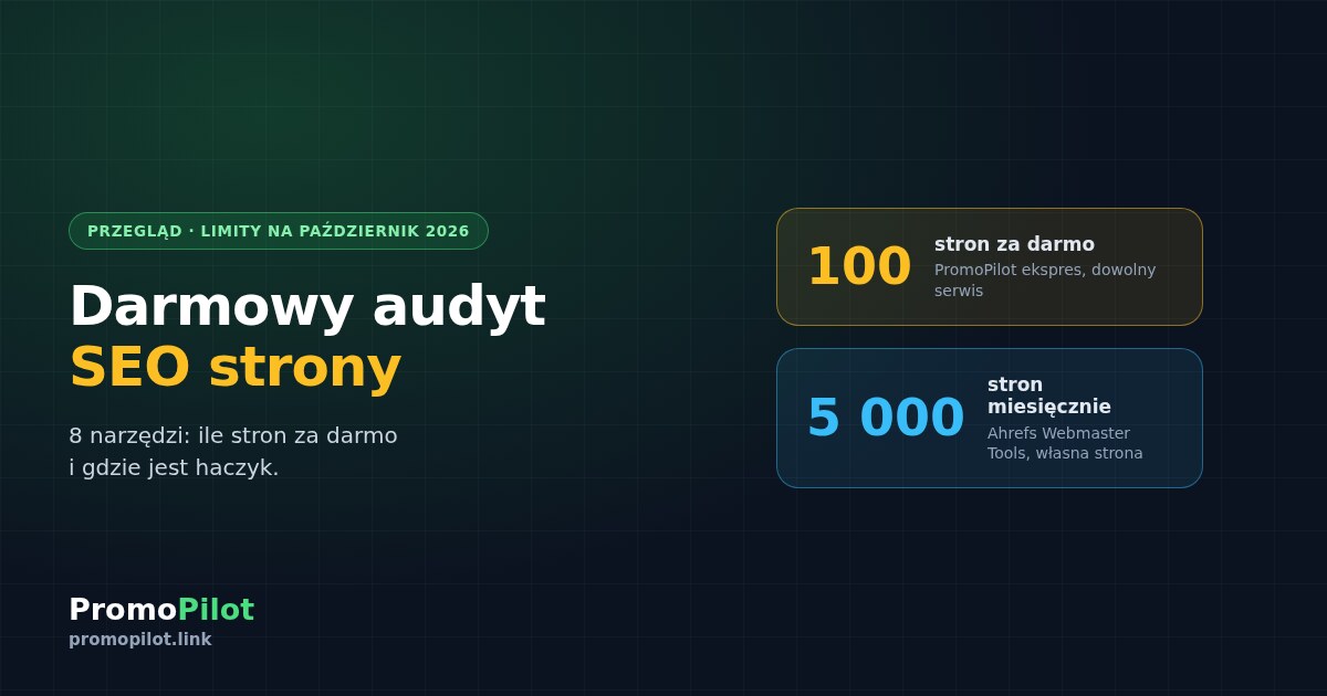 Darmowy audyt SEO strony: porównanie 8 narzędzi i ich prawdziwych limitów (2026)