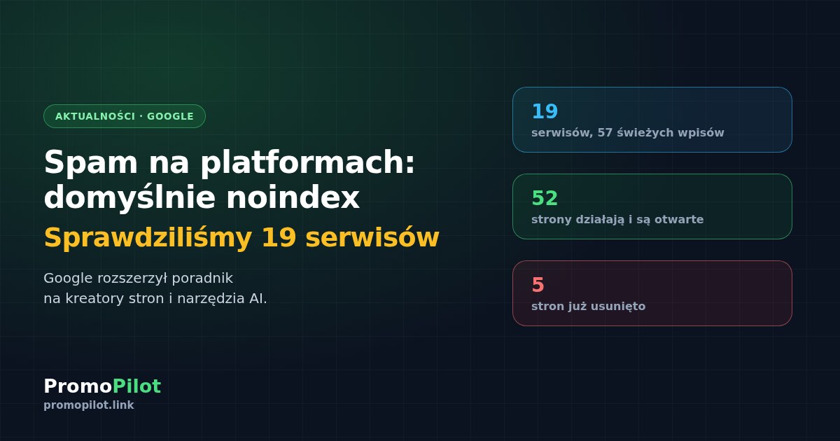 Google aktualizuje poradnik o spamie użytkowników: noindex dla stron z linku