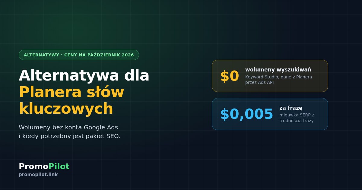 Alternatywa dla Planera słów kluczowych Google w 2026: darmowe narzędzia i płatne pakiety SEO