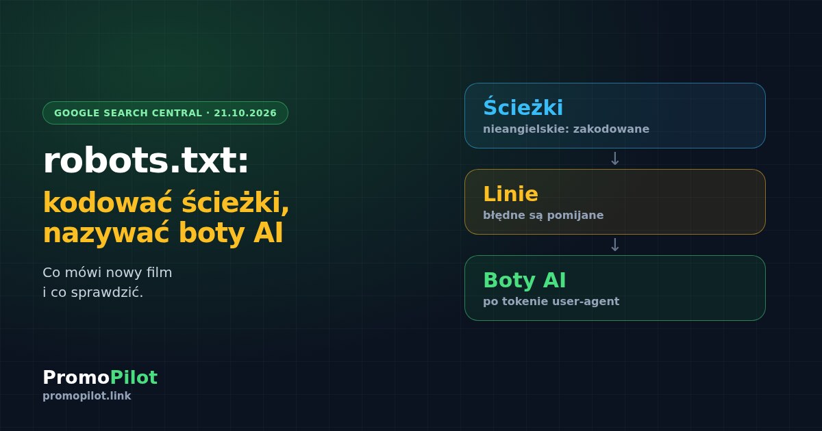 Google o robots.txt: ścieżki nieangielskie kodować, a crawlery AI nazywać wprost