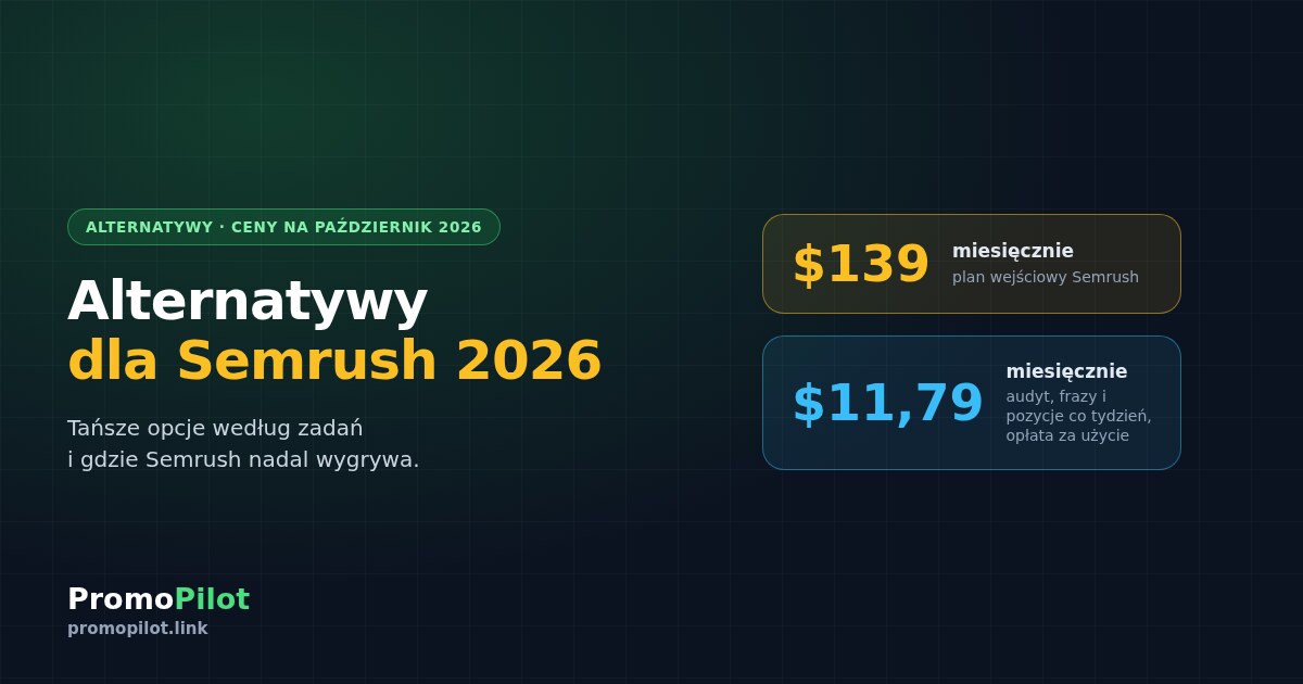 Alternatywy dla Semrush w 2026: tańsze opcje do audytu, słów kluczowych i monitoringu pozycji