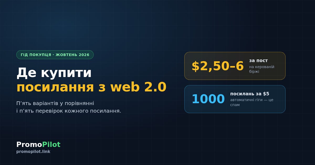 Де купити посилання з web 2.0 у 2026 році: 5 способів, ціни і перевірки